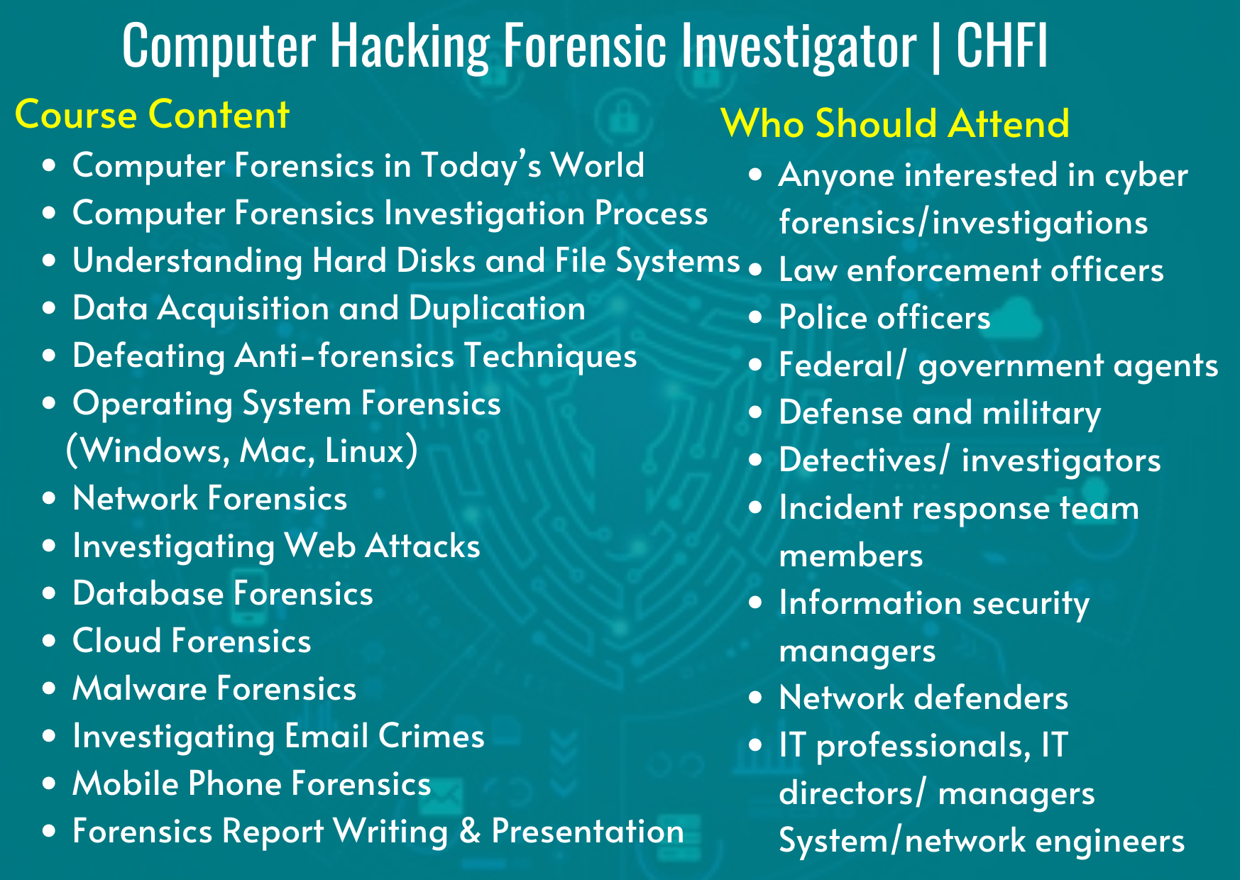Computer Hacking Forensic Investigator | CHFI